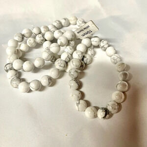 10mm Natural Howlite Bead Bracelet 7” Set 4 pieces healing crystal stone